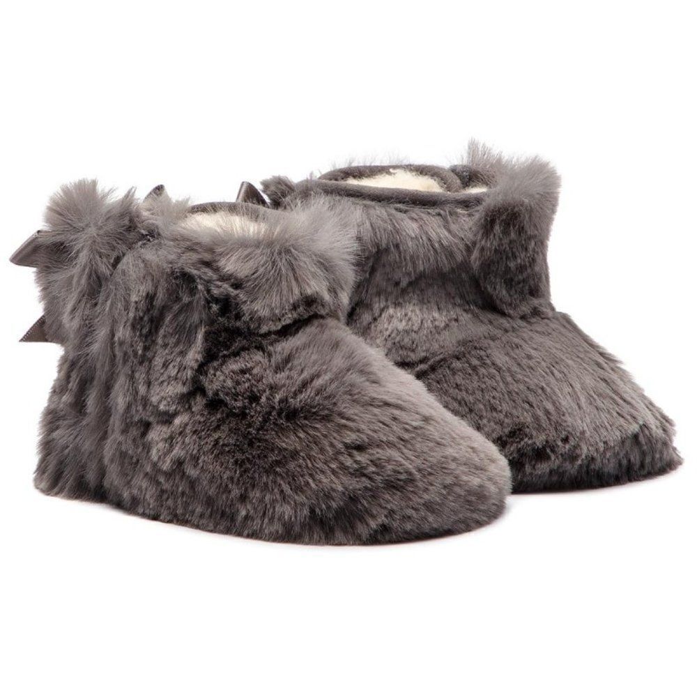 UGG Kid's Gray Jesse Bow II Fluff Bootie Size XS (0-6)